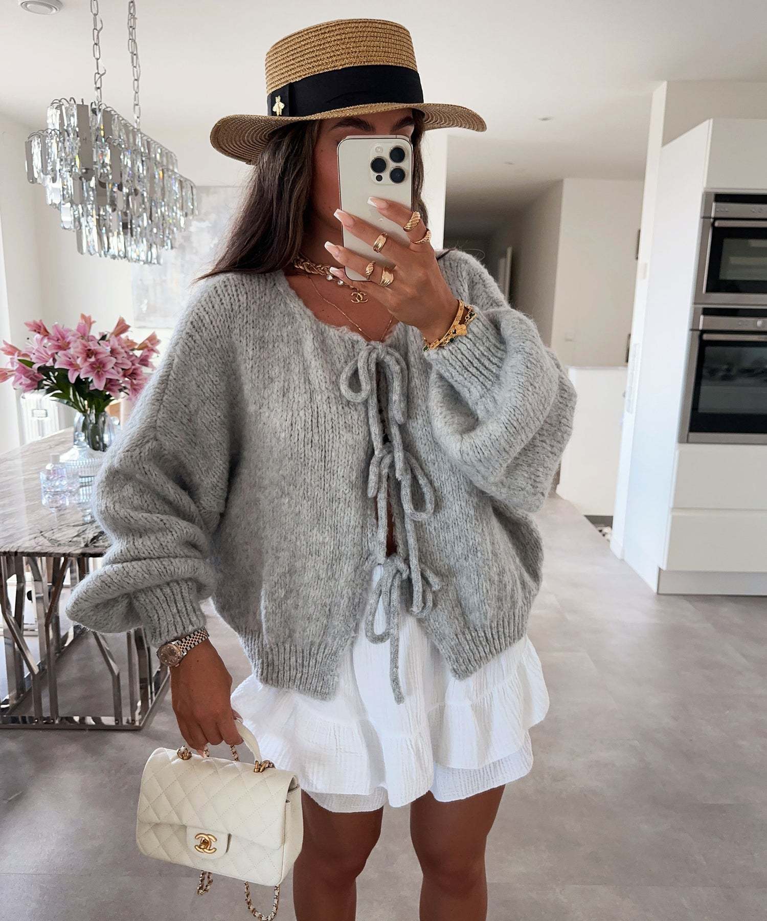 Shayley Bow Tie Knit Cardigan