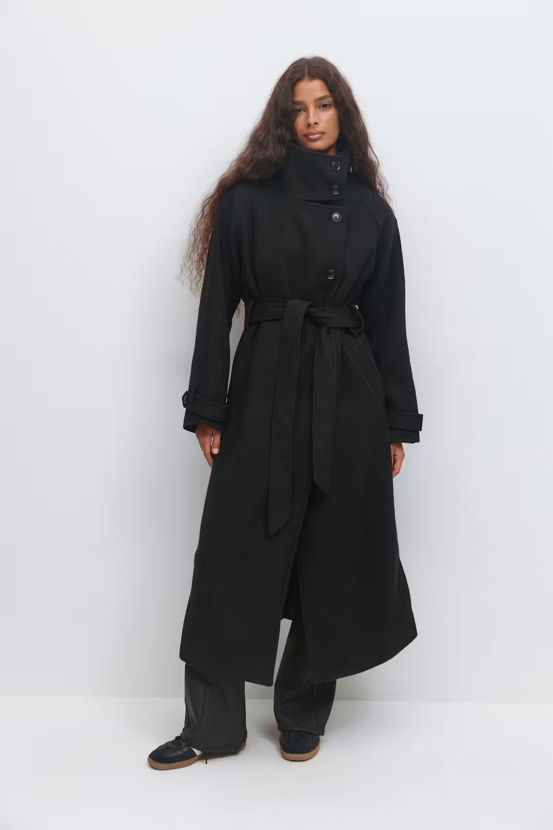 Élise Wool Belted Coat Grey