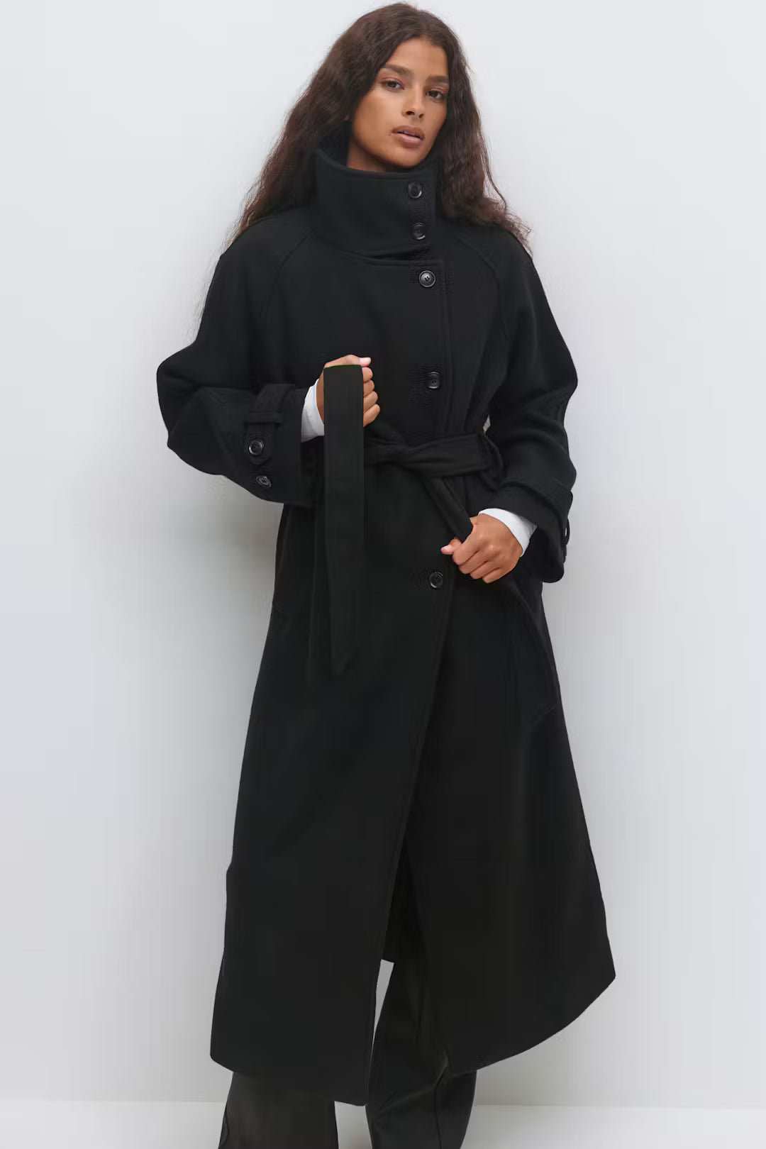 Élise Wool Belted Coat Grey