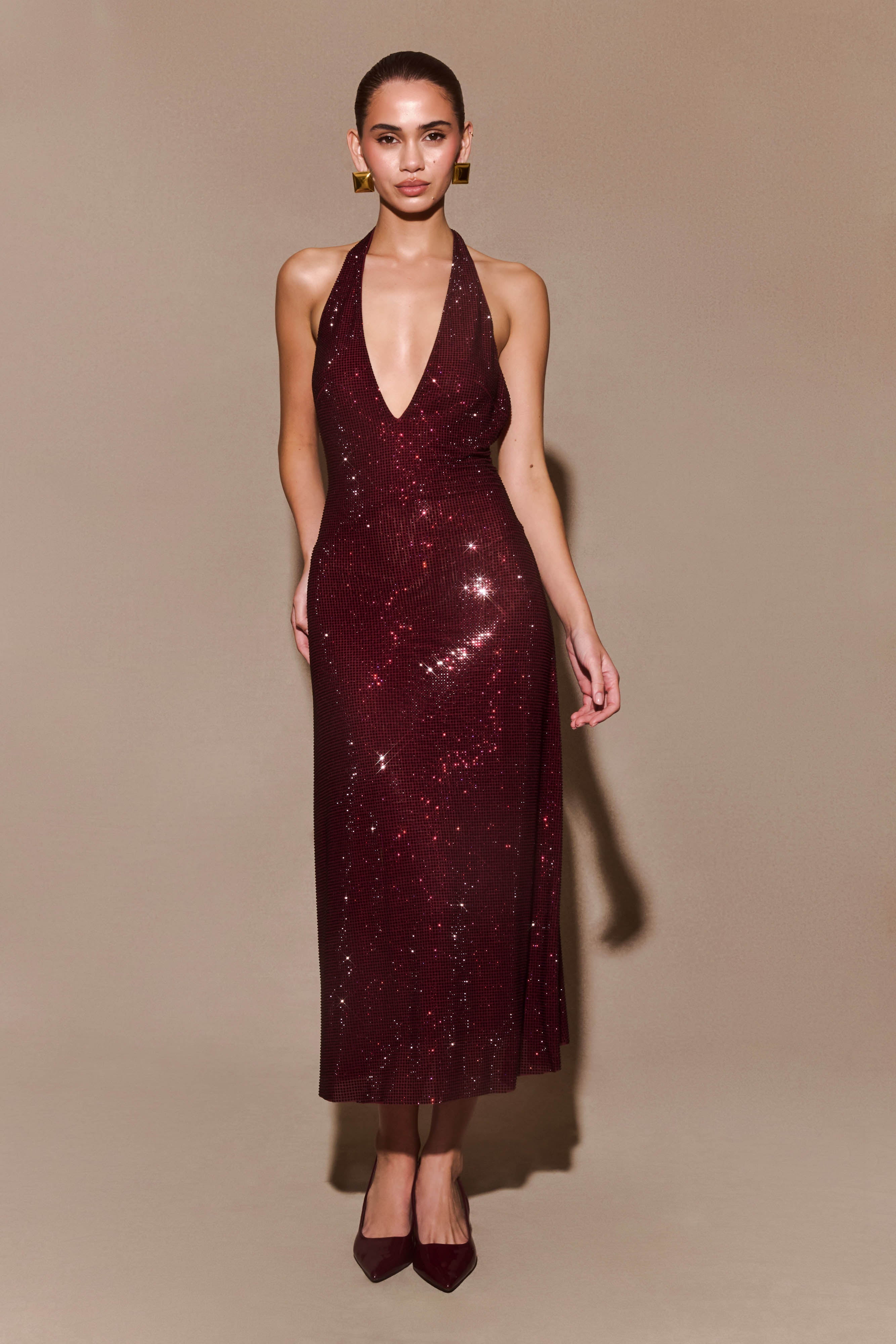AMARA Diamanté Halter Midi