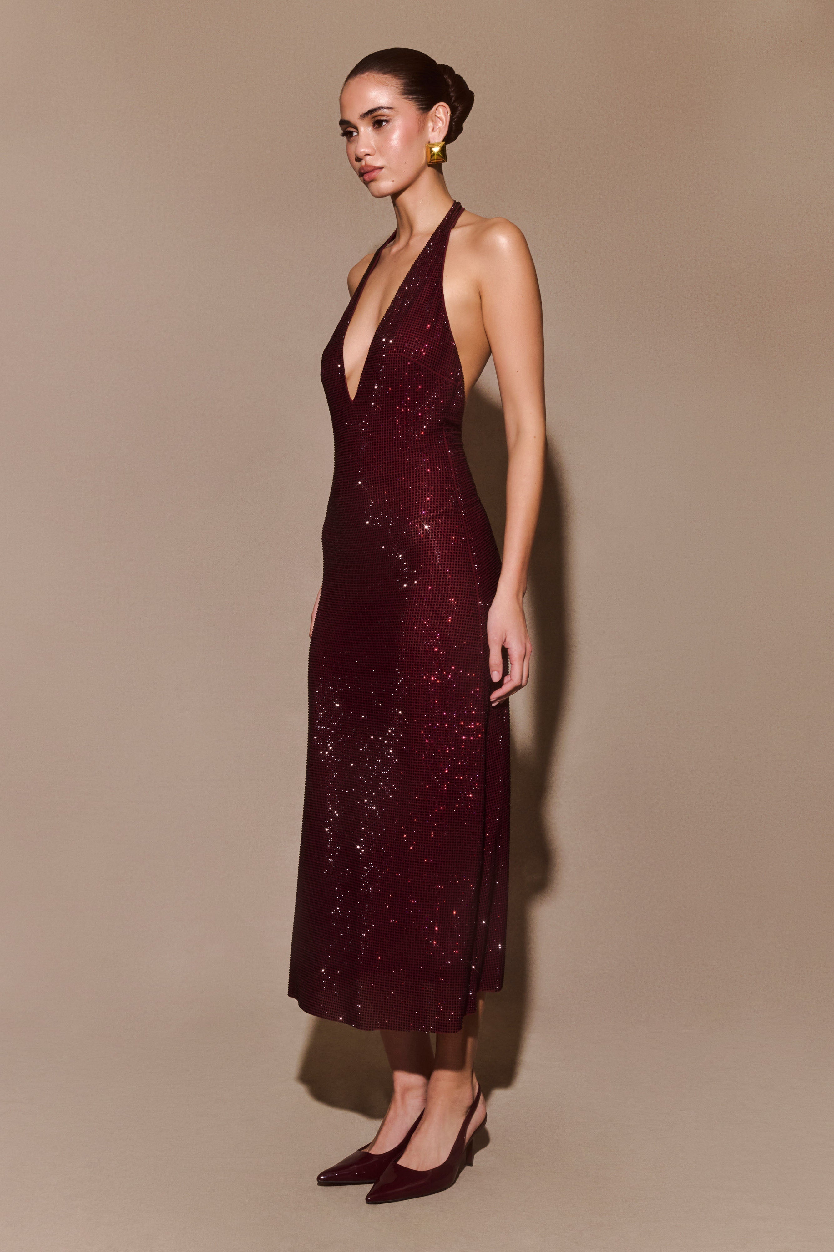 AMARA Diamanté Halter Midi