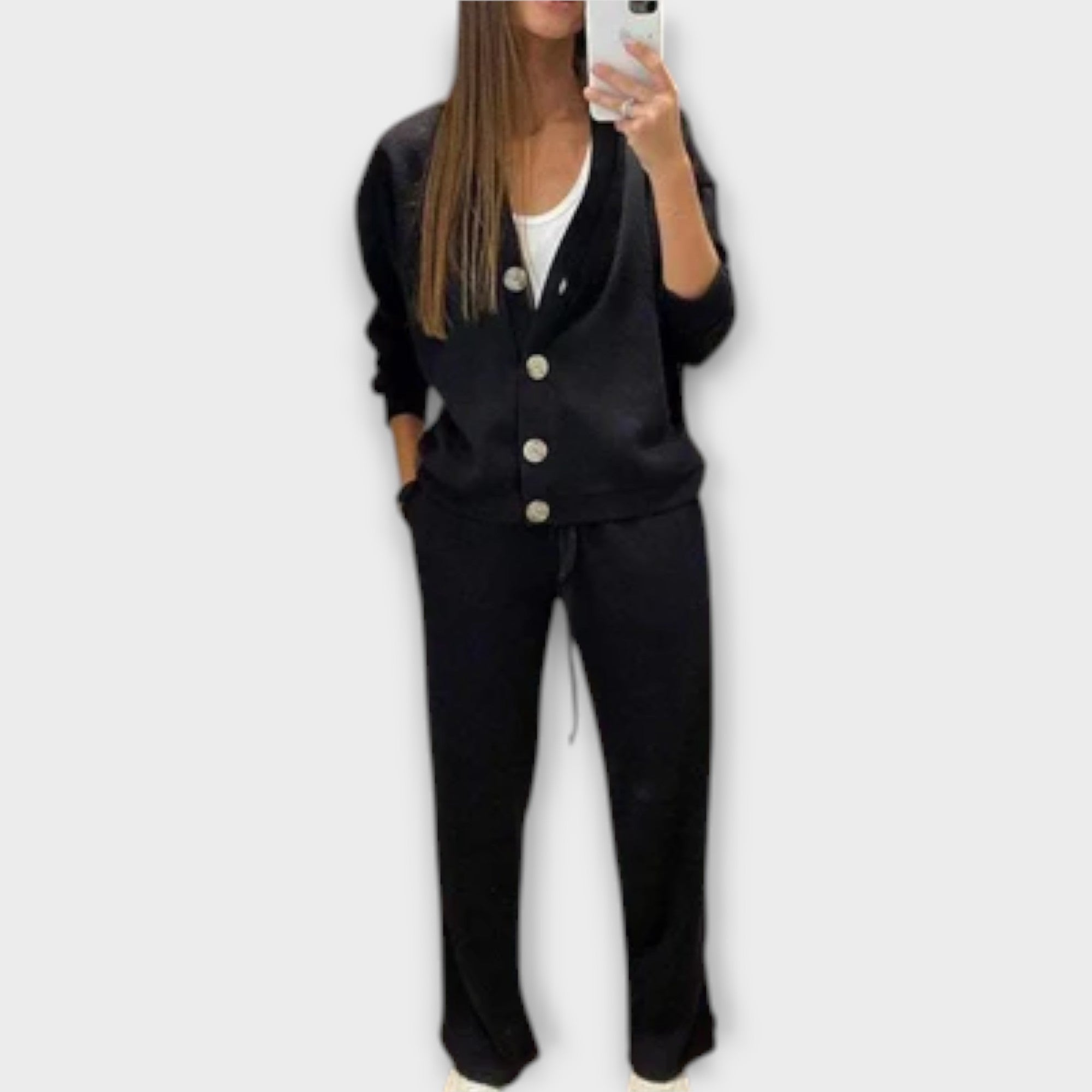 Chantal – Cardigan and Trousers Set