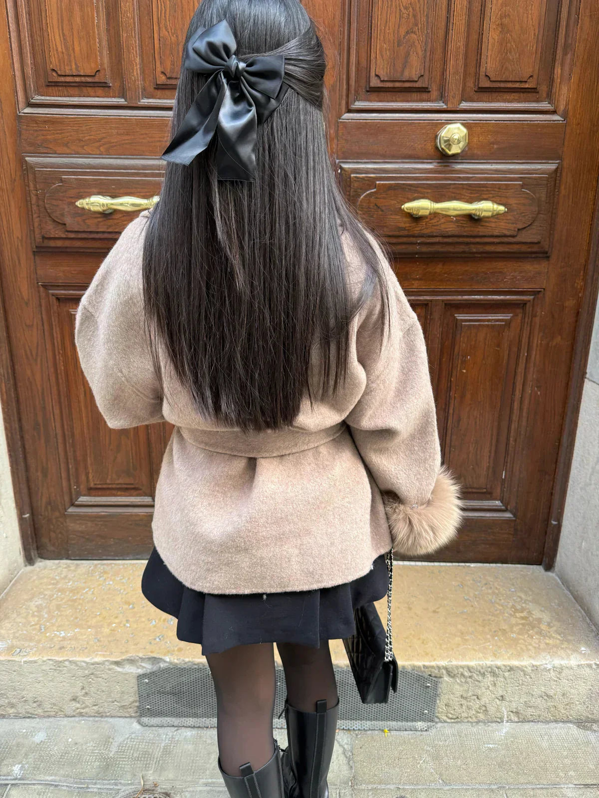 Lana Luxe Coat | Winterjas met Faux Fur Details aan de Mouwen