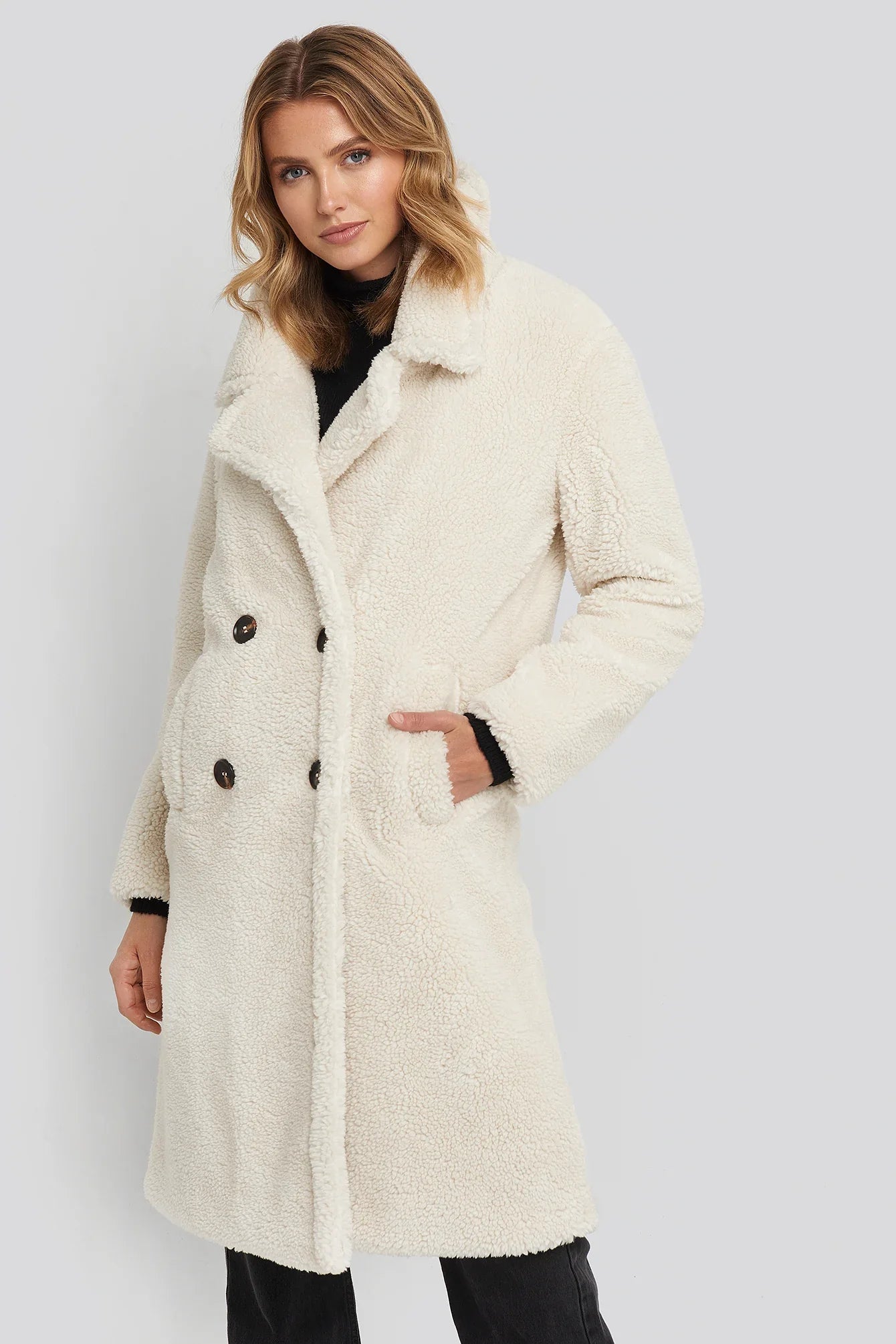 Emma double breasted teddy coat