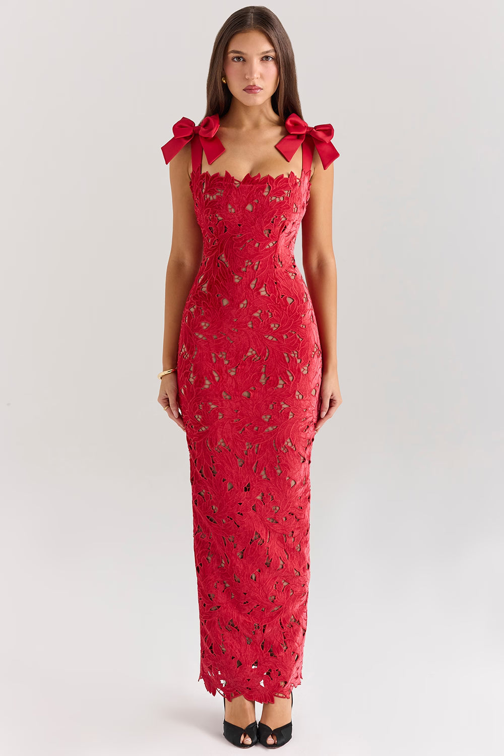 Velvet Bow Maxi Dress