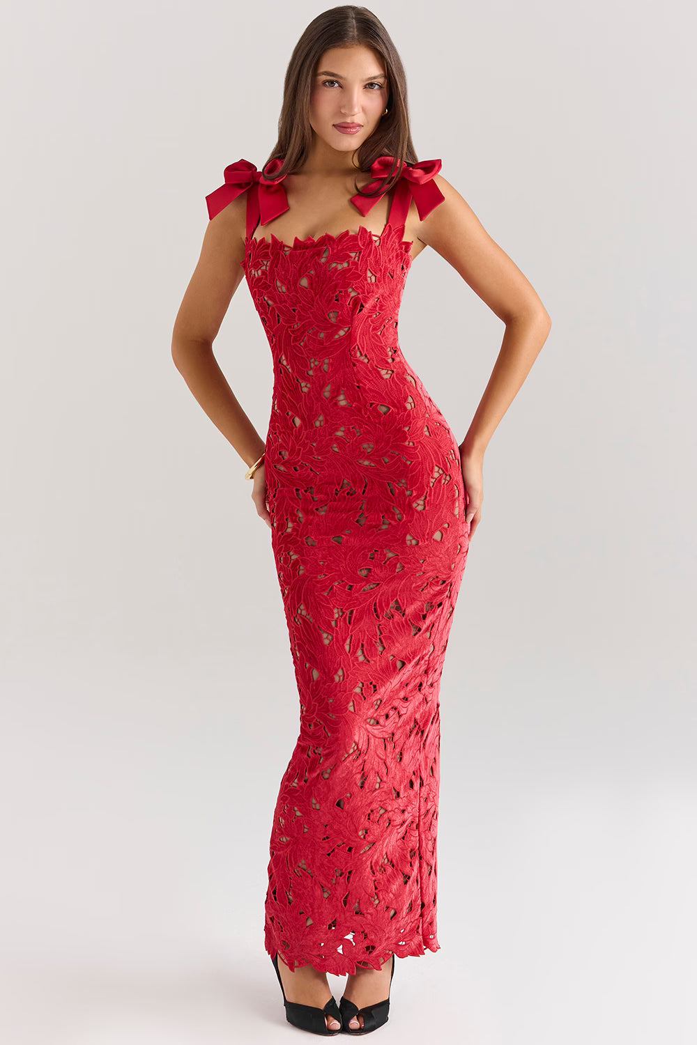 Velvet Bow Maxi Dress