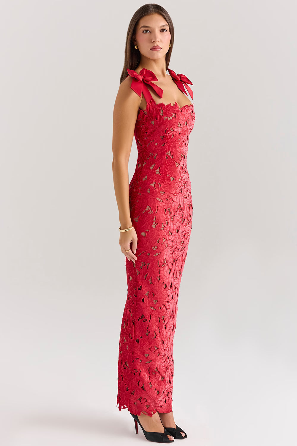 Velvet Bow Maxi Dress