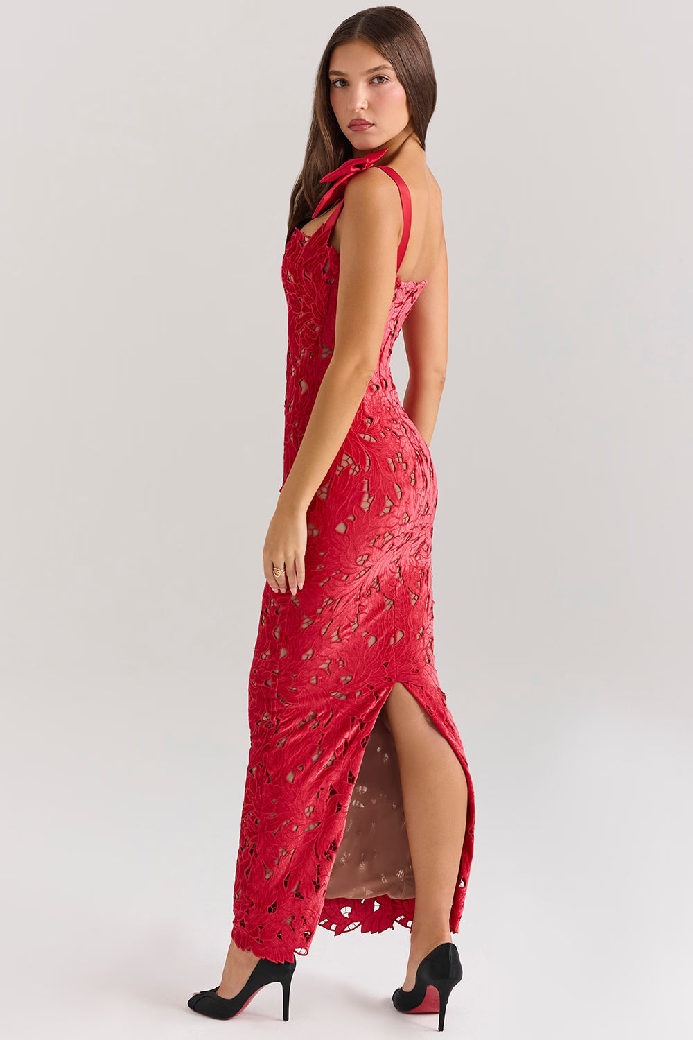 Velvet Bow Maxi Dress